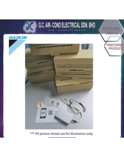 [GENUINE PARTS] ORIGINAL DAIKIN WIFI ADAPTOR AWM61A01 WIFI KIT SMART CONTROL PRODUCT WITH BOX Wireless Remote Controller with Holder (Ipoh A/C Accessories)